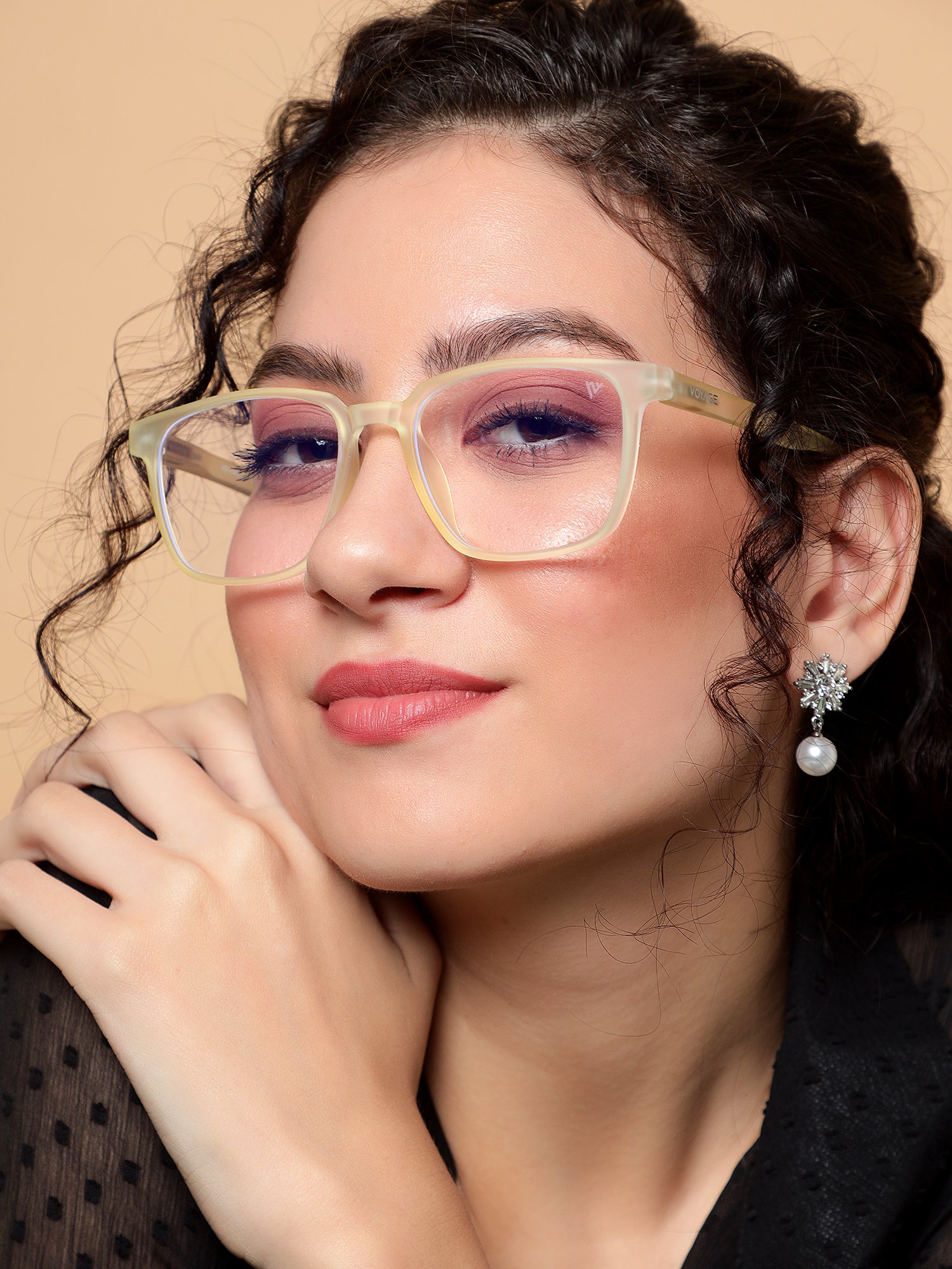 Voyage Air Yellow Square Eyeglasses for Men & Women (TR03MG4547-C2)