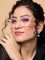 Voyage Air Yellow Square Eyeglasses for Men & Women (TR03MG4547-C2)