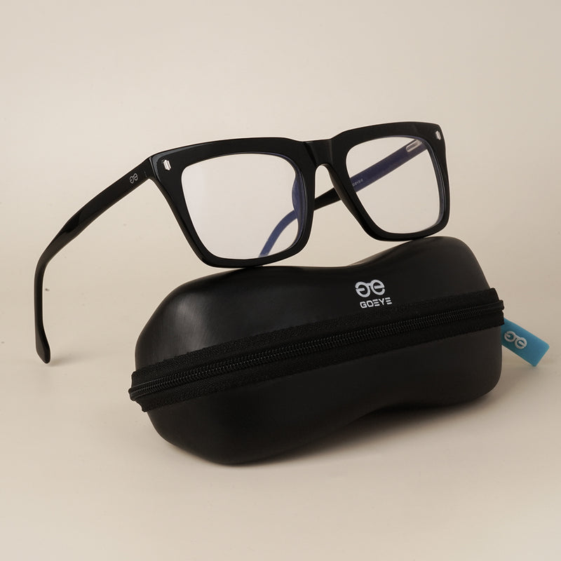 Goeye Black Square Acetate Eyeglasses for Men & Women (GO178GE1678-C1)