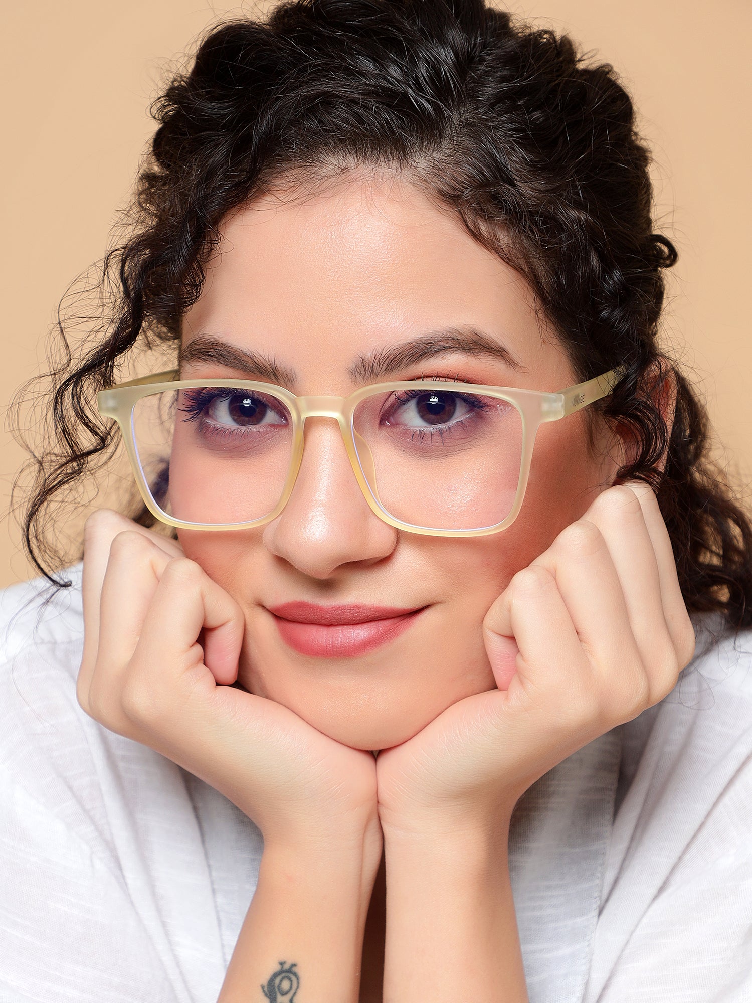 Voyage Air Yellow Square Eyeglasses for Men & Women (TR01MG4527-C2)