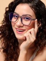 Voyage Air Grey Square Eyeglasses for Men & Women (TR02MG4543-C8)