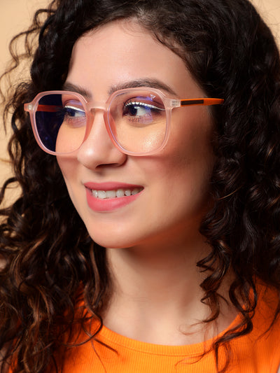 Voyage Orange Round Eyeglasses for Men & Women (11008MG3997-C5)