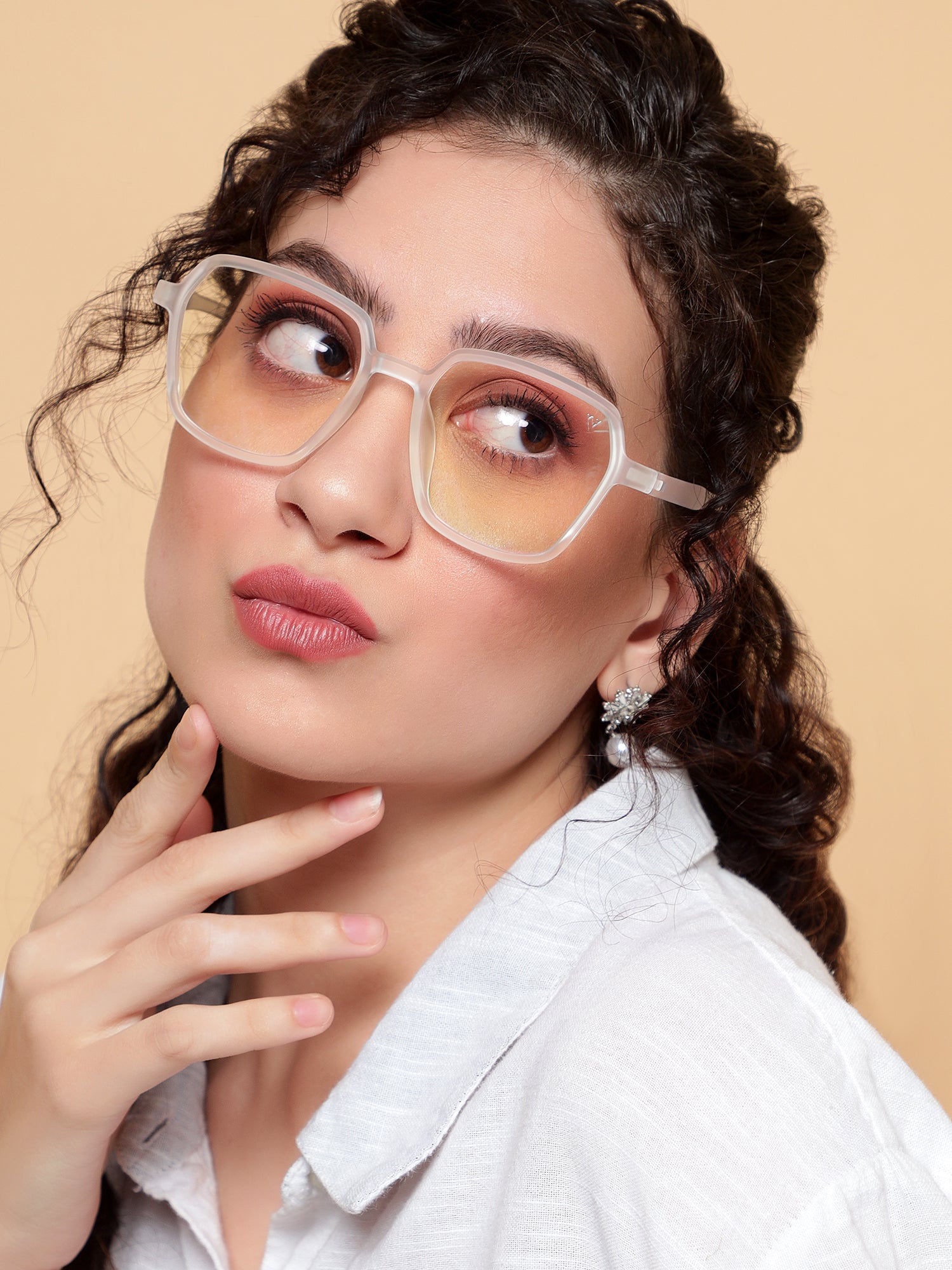 Voyage Air Transparent Square Eyeglasses for Men & Women (TR1018MG4394-C2)