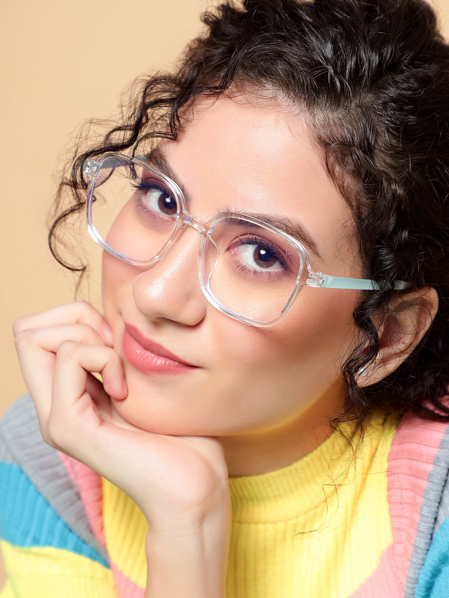 Voyage Air Transparent Square Eyeglasses for Men & Women (901MG4386-C4)