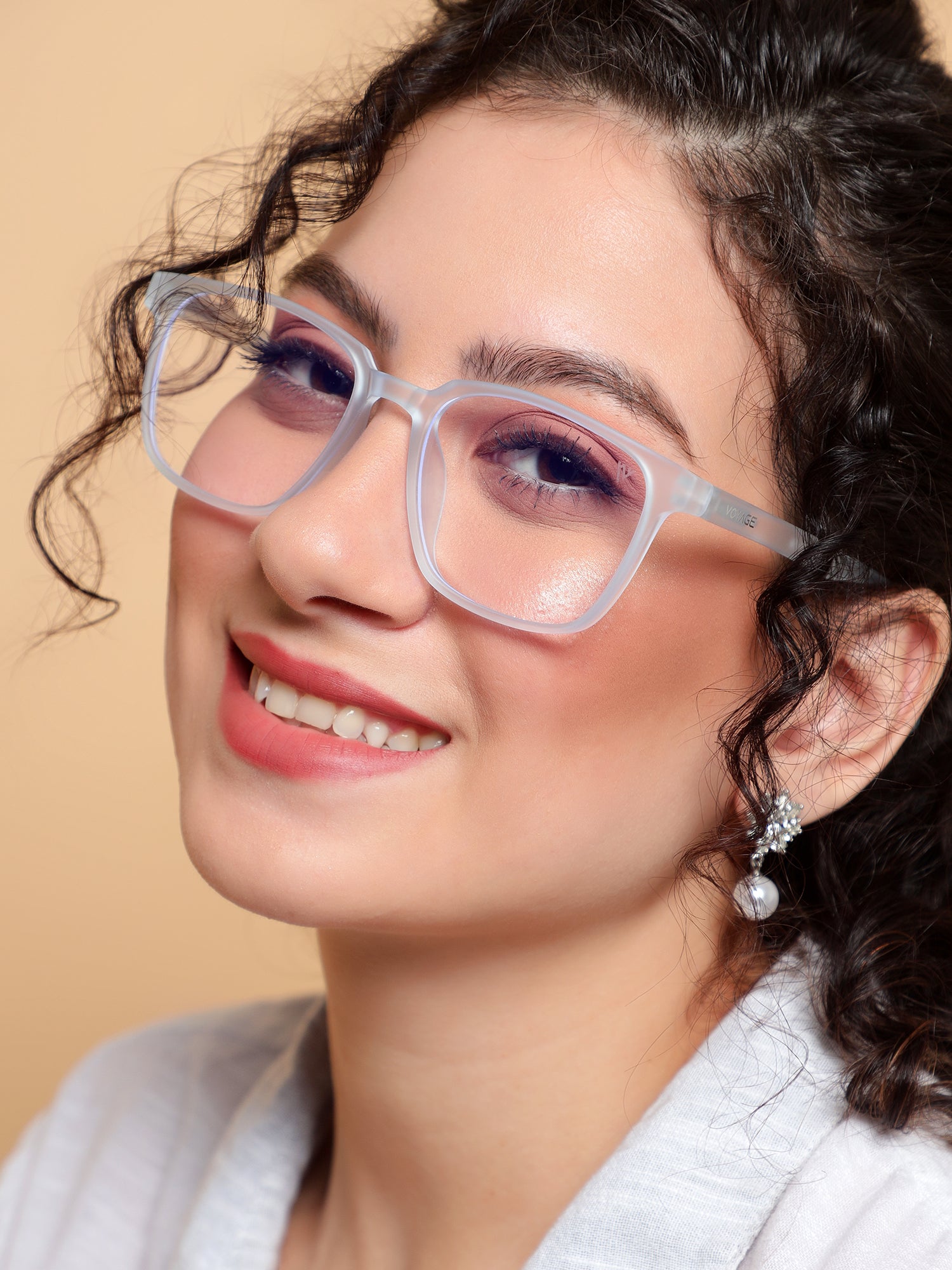 Voyage Air Light Blue Square Eyeglasses for Men & Women (TR03MG4551-C6)