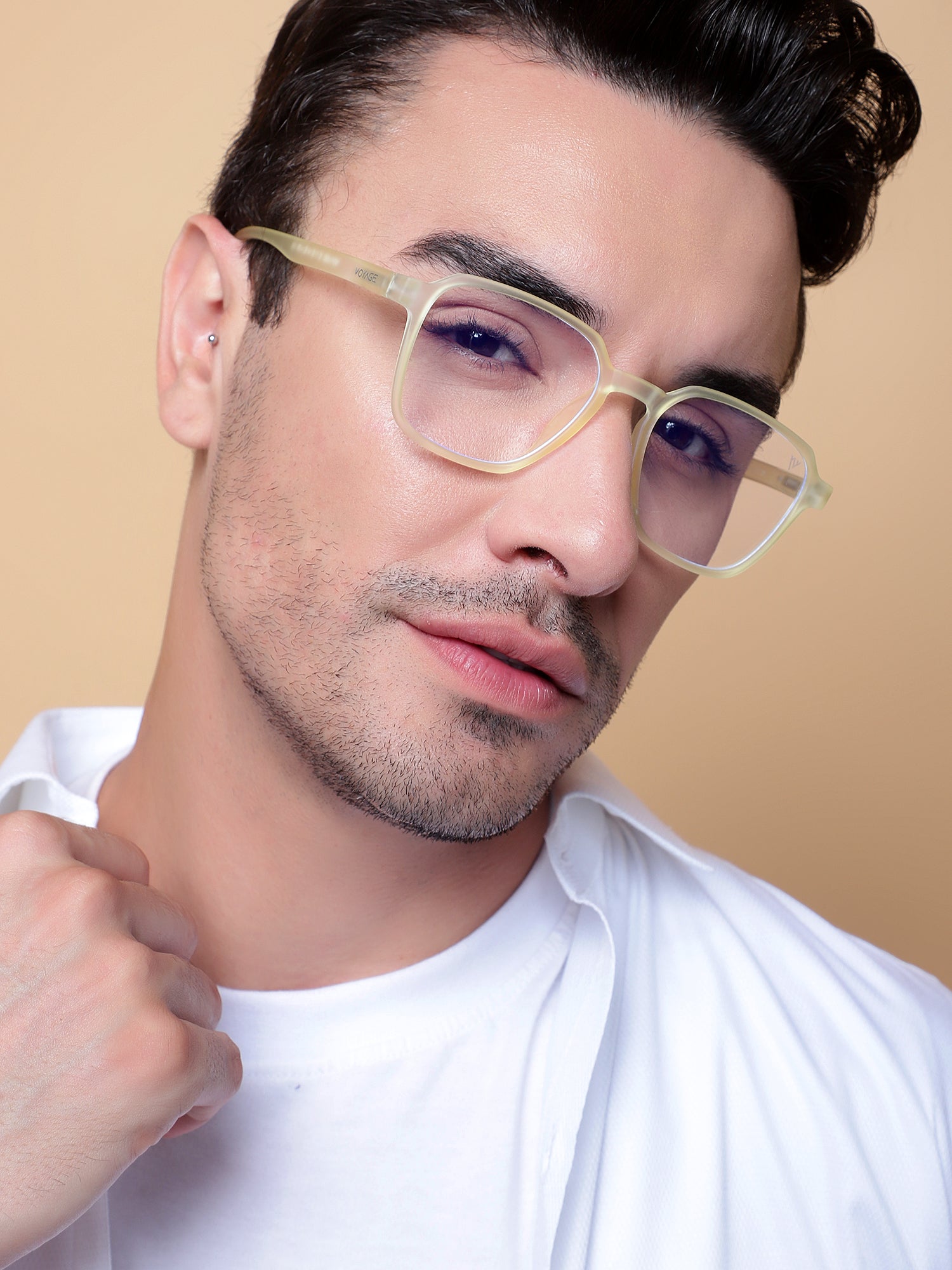 Voyage Air Yellow Square Eyeglasses for Men & Women (TR02MG4537-C2)