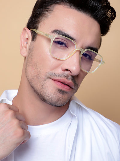 Voyage Air Yellow Square Eyeglasses for Men & Women (TR02MG4537-C2)