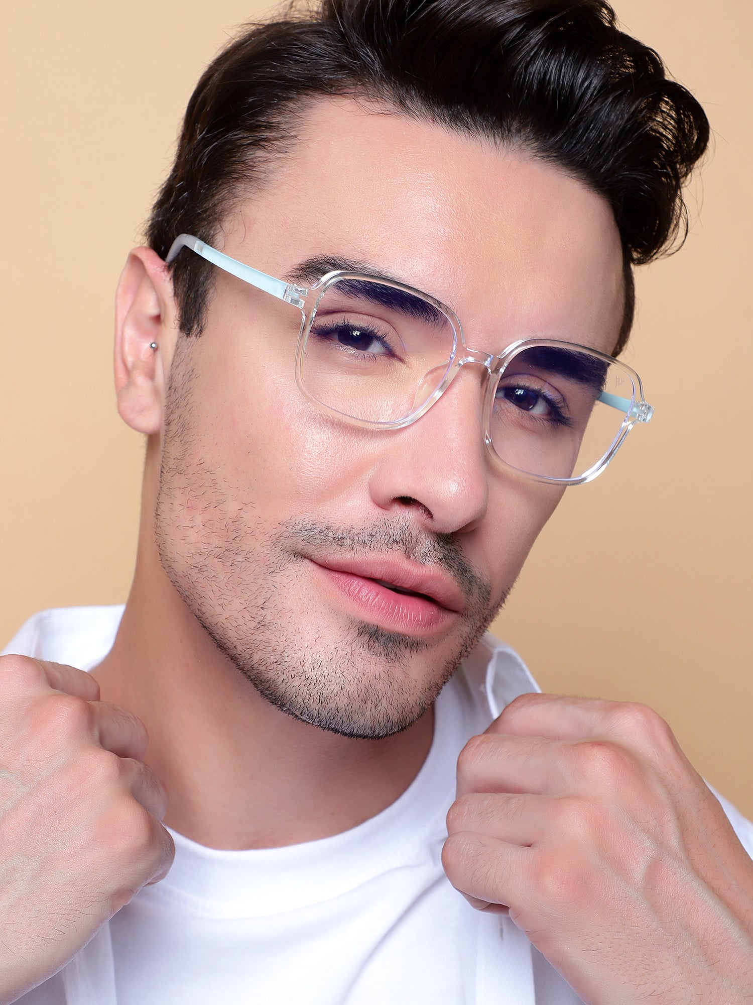 Voyage Air Transparent Square Eyeglasses for Men & Women (901MG4386-C4)