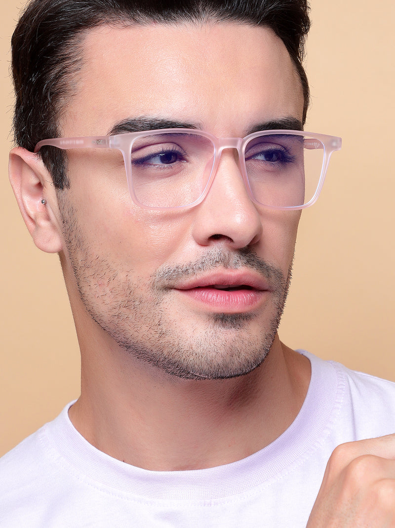 Voyage Air Pink Square Eyeglasses for Men & Women (TR01MG4530-C5)