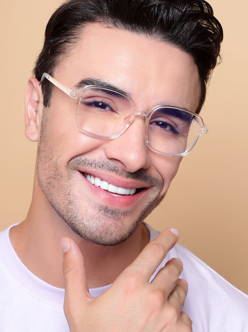 Voyage Air Nude Square Eyeglasses for Men & Women (901MG4385-C3)