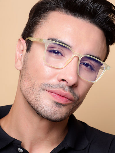Voyage Air Yellow Square Eyeglasses for Men & Women (TR01MG4527-C2)