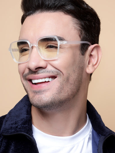 Voyage Air Transparent Square Eyeglasses for Men & Women (TR1018MG4394-C2)
