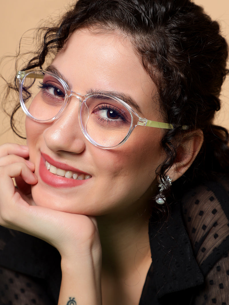 Voyage Air Transparent Round Eyeglasses for Men & Women (910MG4381-C4)
