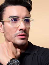 Voyage Air Yellow Square Eyeglasses for Men & Women (TR03MG4547-C2)