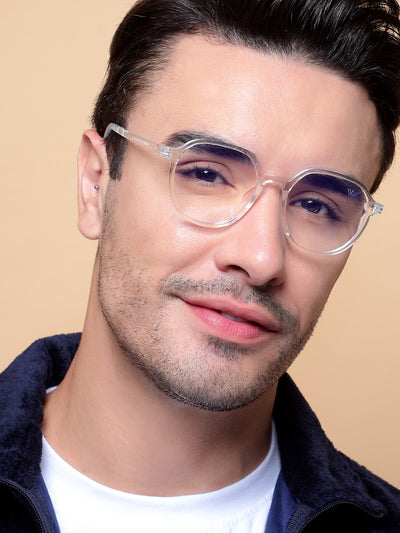 Voyage Air Transparent Round Eyeglasses for Men & Women (902MG4389-C2)