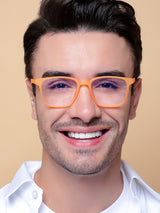 Voyage Air Orange Square Eyeglasses for Men & Women (TR03MG4549-C4)