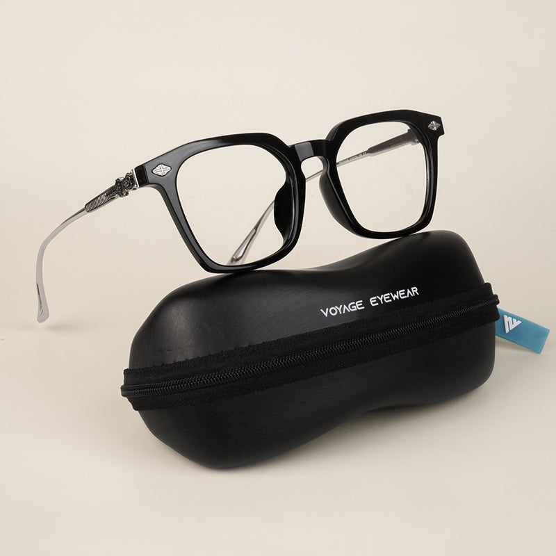 voyage Black Square Eyeglasses for Men & Women for Men & Women (TR83025MG3866-C1)