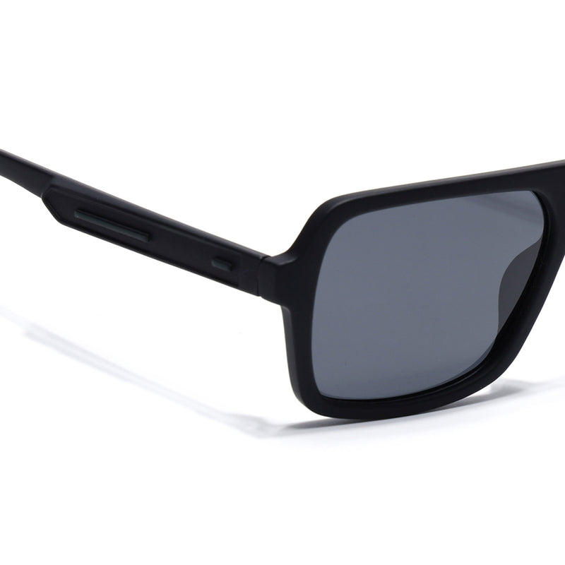 Eyejack Crossline Black Wayfarer Polarized Sunglasses for Men & Women (1904PCL2070)