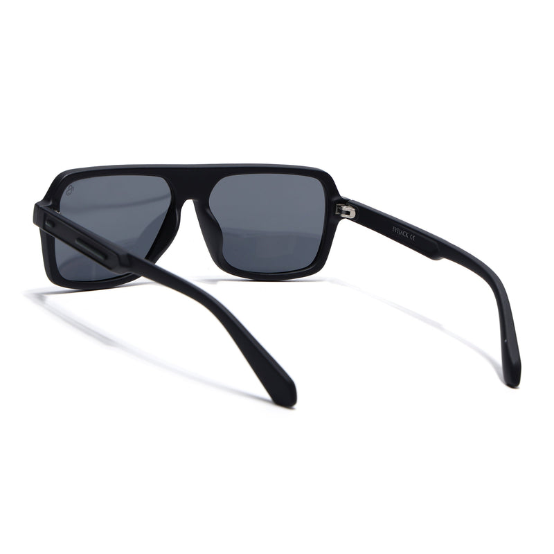 Eyejack Crossline Black Wayfarer Polarized Sunglasses for Men & Women (1904PCL2070)