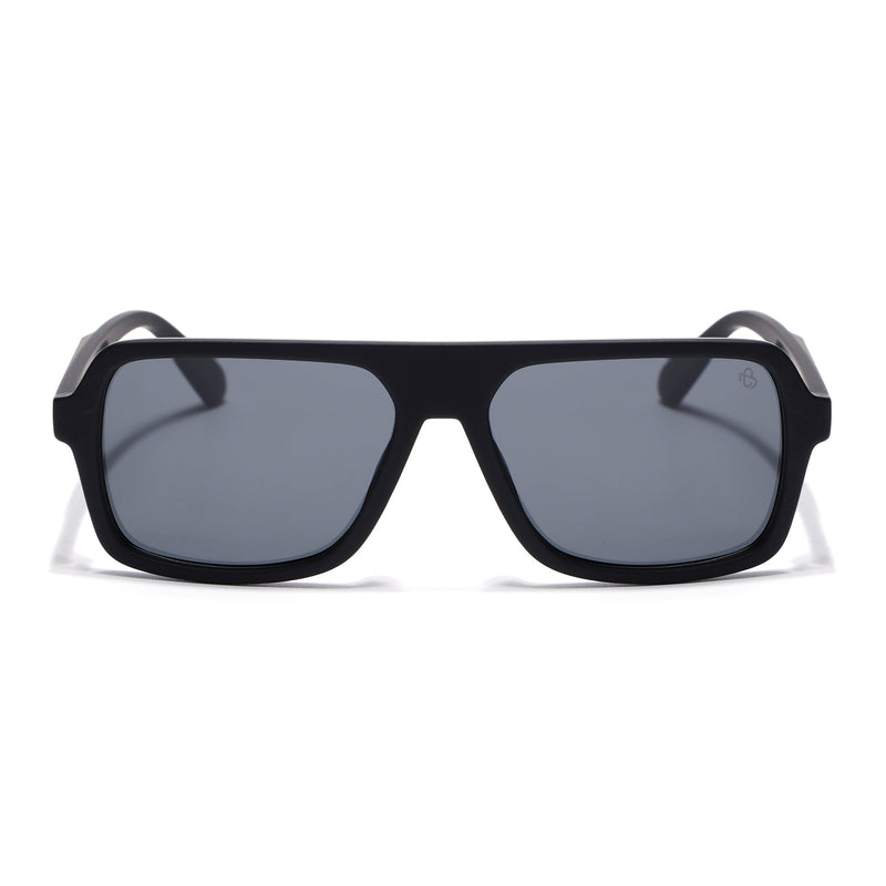 Eyejack Crossline Black Wayfarer Polarized Sunglasses for Men & Women (1904PCL2069)