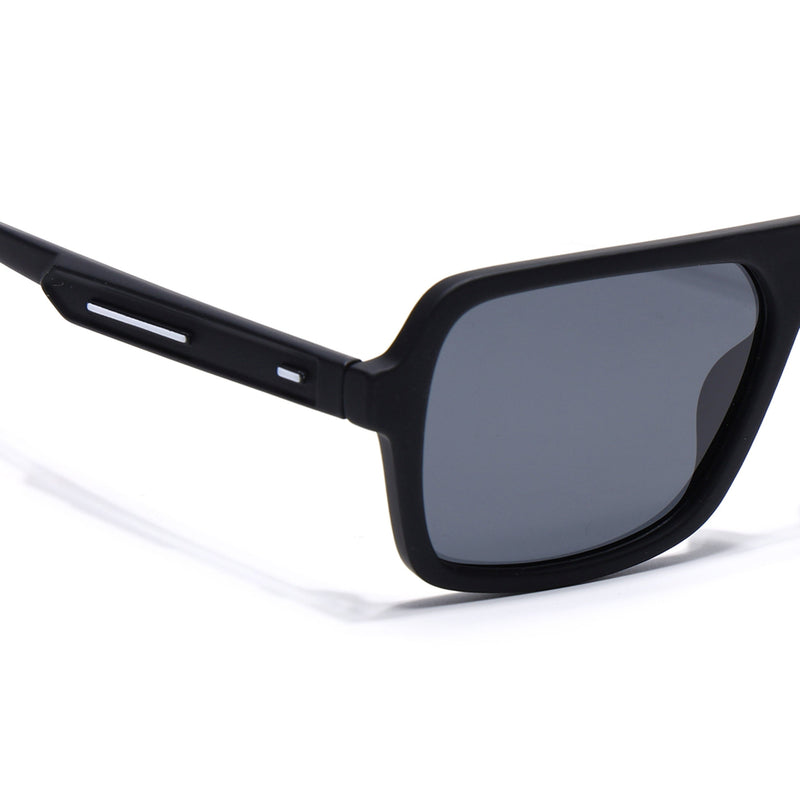 Eyejack Crossline Black Wayfarer Polarized Sunglasses for Men & Women (1904PCL2069)