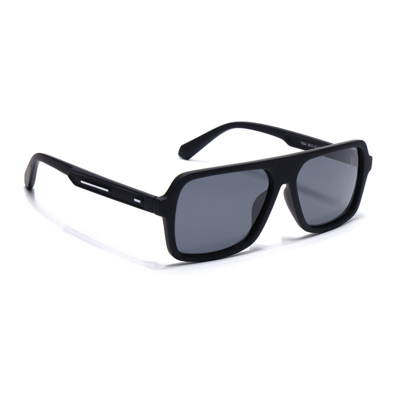 Eyejack Crossline Black Wayfarer Polarized Sunglasses for Men & Women (1904PCL2069)
