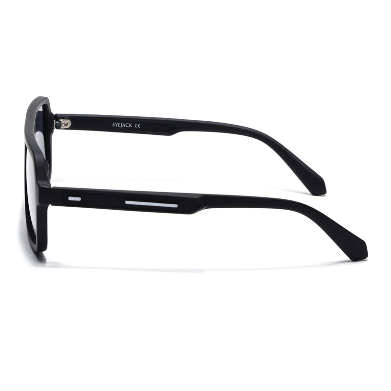 Eyejack Crossline Black Wayfarer Polarized Sunglasses for Men & Women (1904PCL2069)