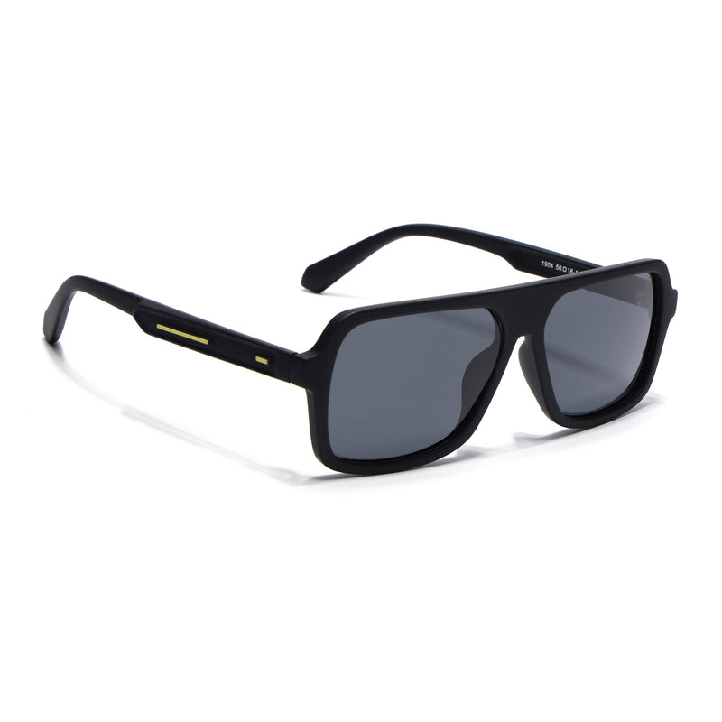 Eyejack Crossline Black Wayfarer Polarized Sunglasses for Men & Women (1904PCL2067)