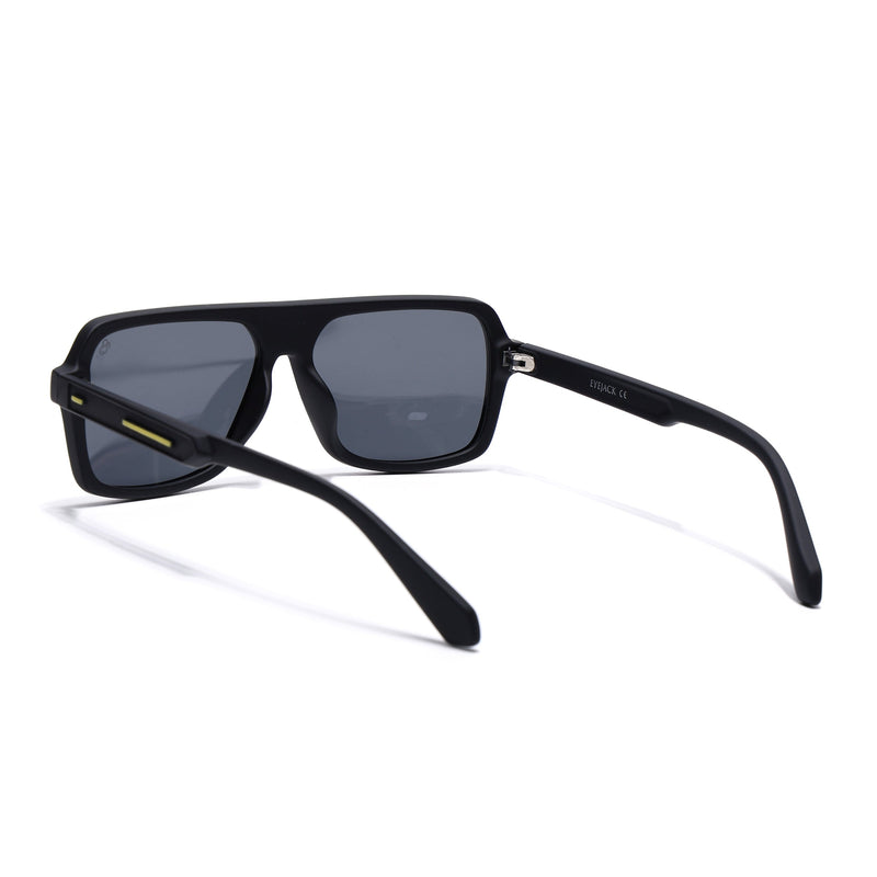 Eyejack Crossline Black Wayfarer Polarized Sunglasses for Men & Women (1904PCL2067)