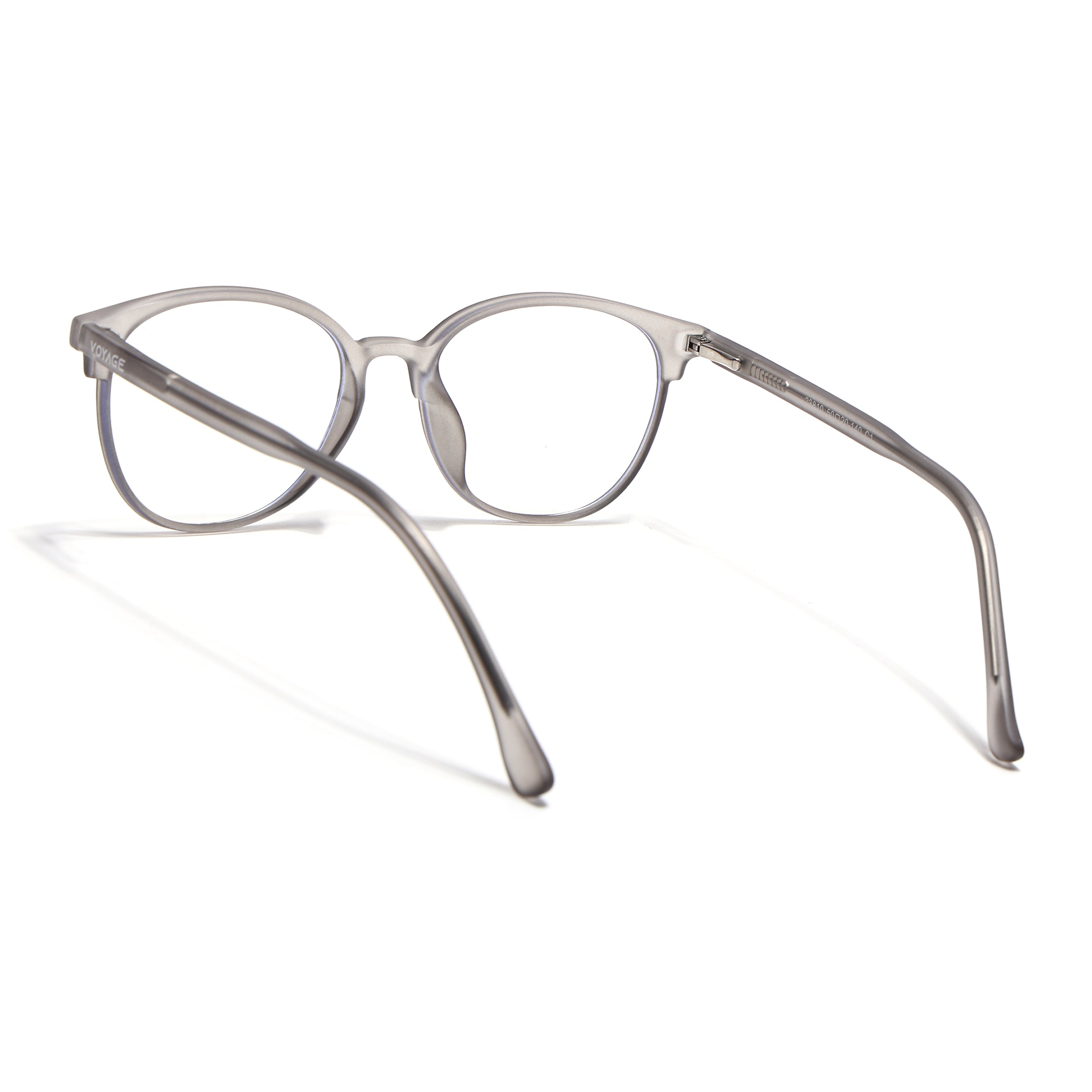 Voyage Thin Dark Grey Round Eyeglasses for Men & Women (28810FMG7600)