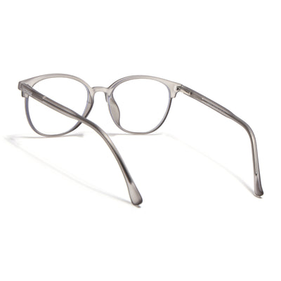 Voyage Thin Dark Grey Round Eyeglasses for Men & Women (28810FMG7600)