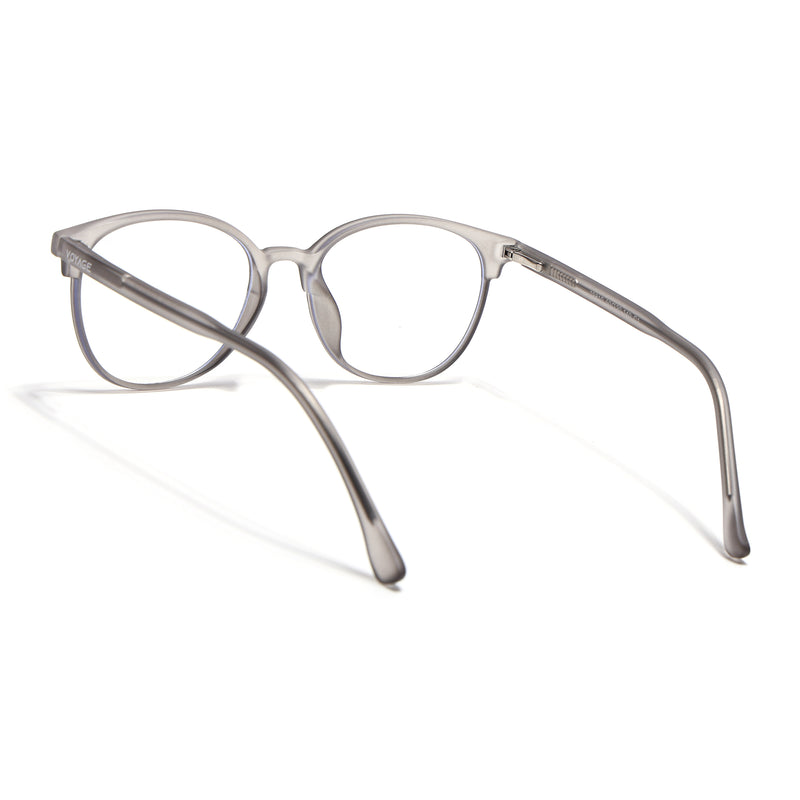 Voyage Thin Dark Grey Round Eyeglasses for Men & Women (28810FMG7600)