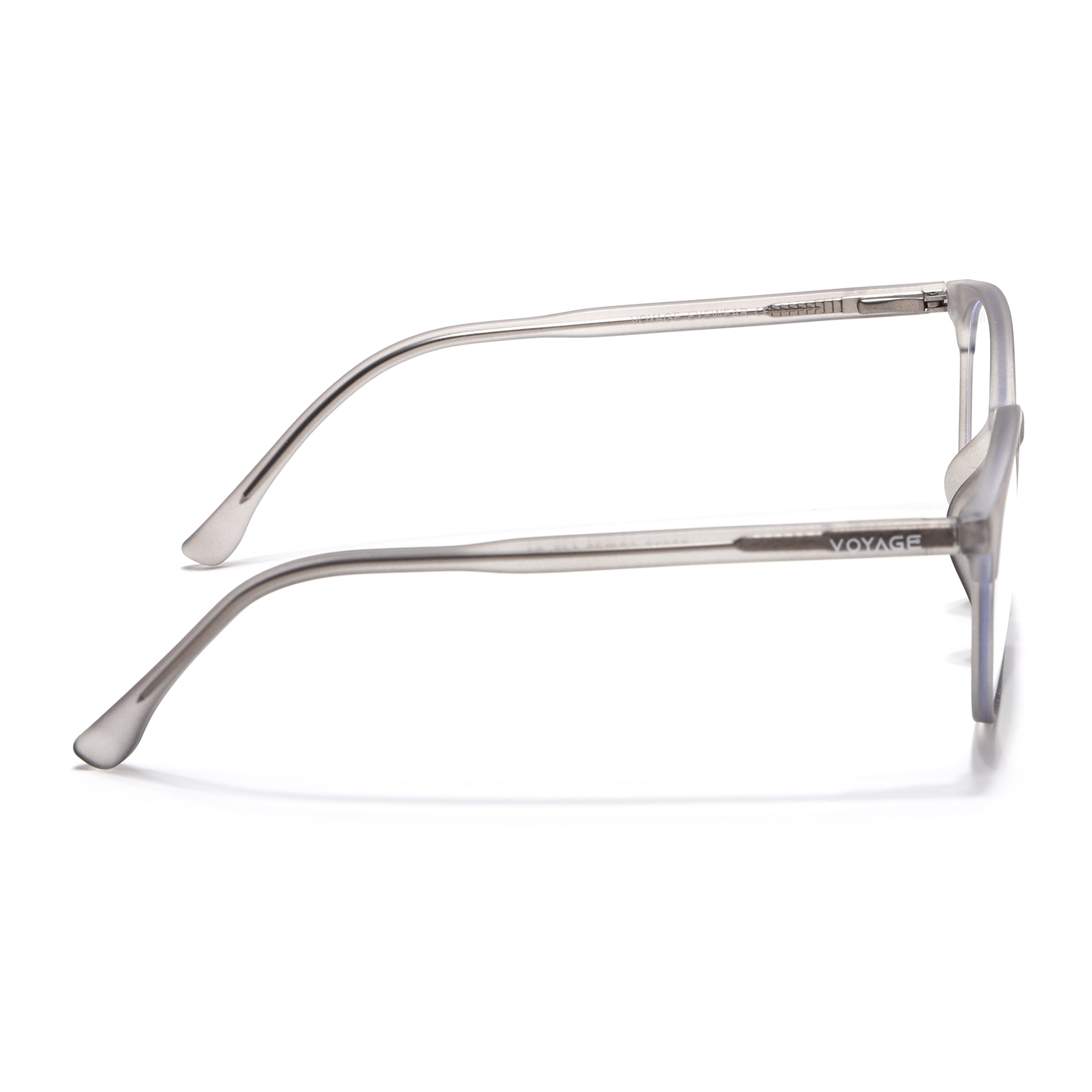 Voyage Thin Dark Grey Round Eyeglasses for Men & Women (28810FMG7600)