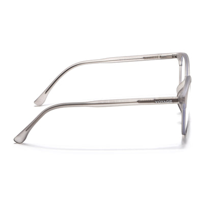 Voyage Thin Dark Grey Round Eyeglasses for Men & Women (28810FMG7600)