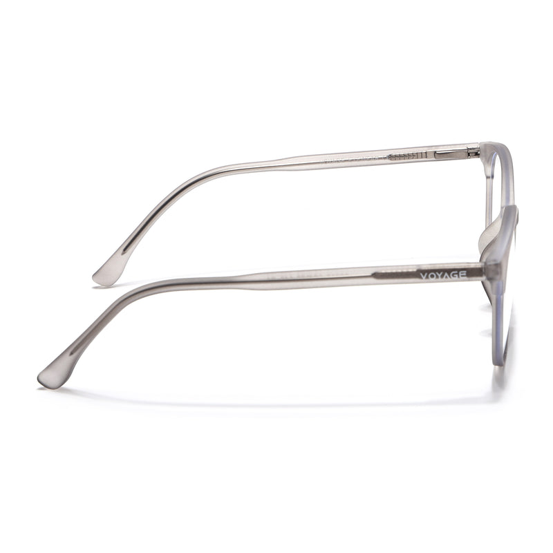 Voyage Thin Dark Grey Round Eyeglasses for Men & Women (28810FMG7600)