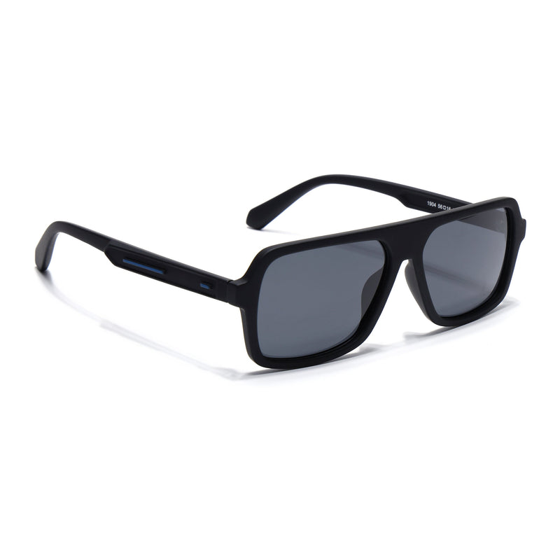 Eyejack Crossline Black Wayfarer Polarized Sunglasses for Men & Women (1904PCL2068)