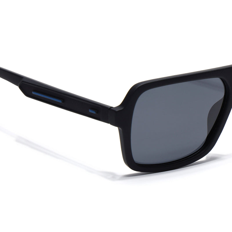 Eyejack Crossline Black Wayfarer Polarized Sunglasses for Men & Women (1904PCL2068)