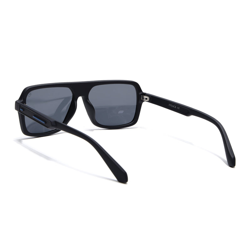 Eyejack Crossline Black Wayfarer Polarized Sunglasses for Men & Women (1904PCL2068)