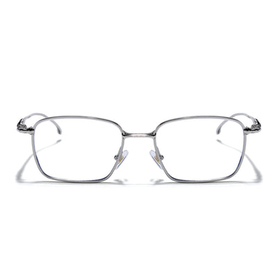 Voyage Silver Rectangle Eyeglasses for Men & Women (5565FMG7822)