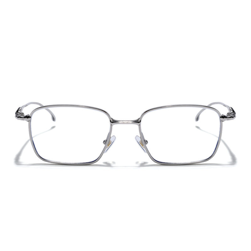 Voyage Silver Rectangle Eyeglasses for Men & Women (5565FMG7822)