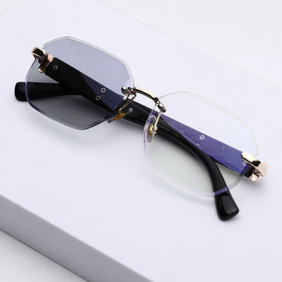 Voyage Golden Rimless Photochromic lens Eyeglasses for Men & Women (98524BFMG7804)