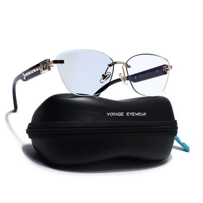 Voyage Golden Rimless Photochromic lens Eyeglasses for Men & Women (98514BFMG7810)