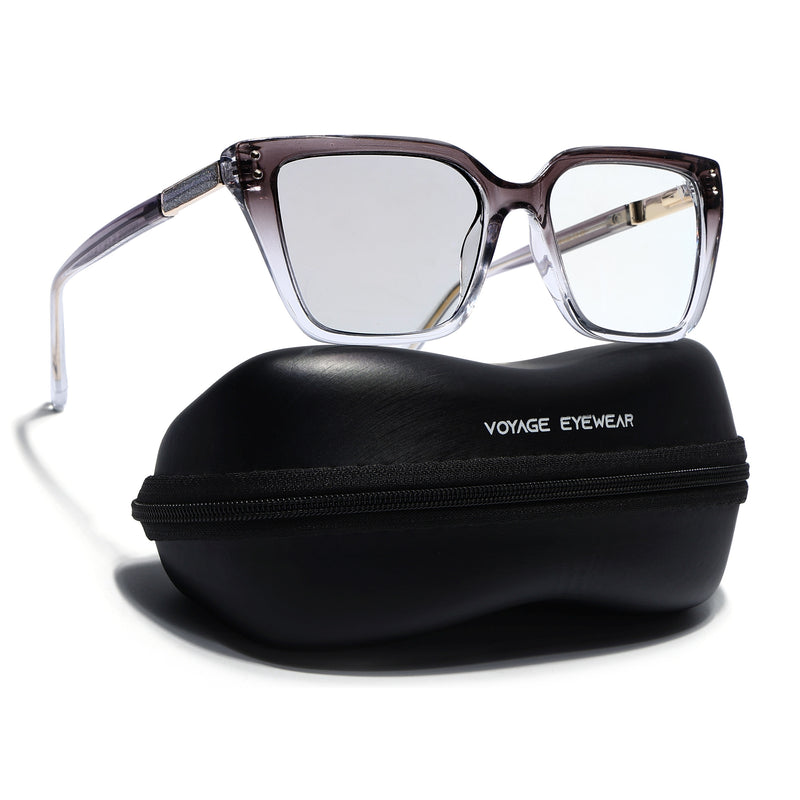Voyage Glam Grey & Clear Cateye Photochromic lens Eyeglasses for Women (95005FMG7813)