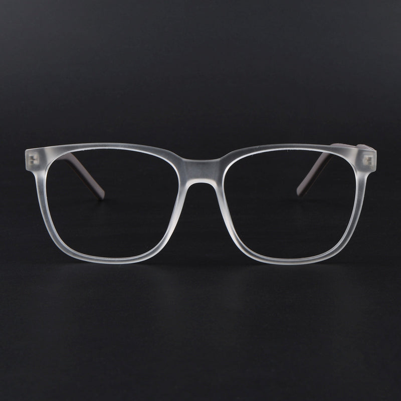 Eyejack Rush Matt Transparent Square Eyeglasses for Men & Women (1003FCL1456-C12)
