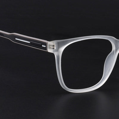 Eyejack Rush Matt Transparent Square Eyeglasses for Men & Women (1003FCL1456-C12)