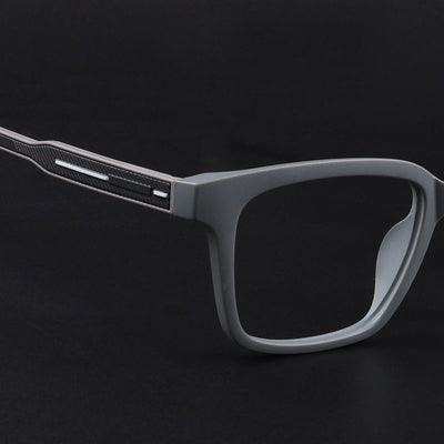 Eyejack Rush Grey Square Eyeglasses for Men & Women (1002FCL1453-C11)