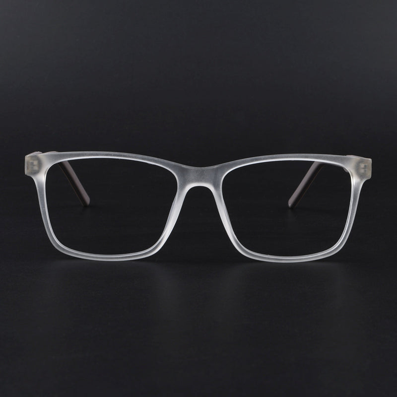 Eyejack Rush Matt Transparent Square Eyeglasses for Men & Women (1001FCL1452-C12)