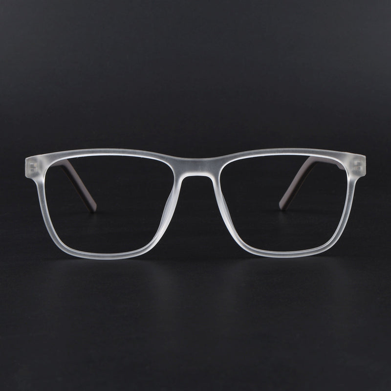 Eyejack Rush Matt Transparent Square Eyeglasses for Men & Women (1010FCL1460-C12)