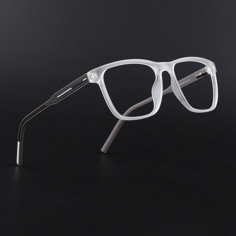 Eyejack Rush Matt Transparent Square Eyeglasses for Men & Women (1010FCL1460-C12)