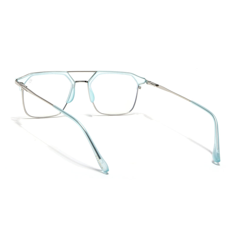 Eyejack Turbo Sky Blue Wayfarer Eyeglasses for Men & Women (95001FCL1450-C7)